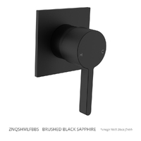 Zenith Wall Mixer - Square Plate Brushed Black Sapphire (Lf)