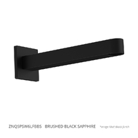 Zenith Wall Outlet 200Mm - Basin/Sink - Square Plate  Brushed Black Sapphire (Lf)