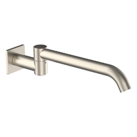 Zenith Swivel Wall Outlet 320Mm - Basin/Sink - Square Plate 4 Star  Brushed Nickel (Lf)