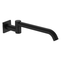 Zenith Swivel Wall Outlet 320Mm - Basin/Sink - Square Plate 6 Star Matt Black (Lf)