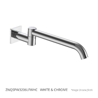 Zenith Swivel Wall Outlet 320Mm - Basin/Sink - Square Plate 6 Star  White &amp; Chrome (Lf)