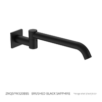Zenith Swivel Wall Outlet 320Mm - Bath - Square Plate Brushed Black Sapphire