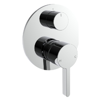 Zenith Rotary Diverter Wall Mixer - Round Plate Chrome