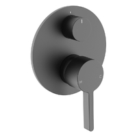 Zenith Rotary Diverter Wall Mixer - Round Plate Gunmetal