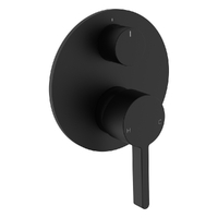 Zenith Rotary Diverter Wall Mixer - Round Plate Matt Black