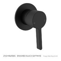 Zenith Wall Mixer - Round Plate Brushed Black Sapphire (Lf)