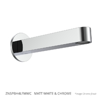 Zenith Wall Outlet 150Mm - Basin/Sink - Round Plate Matt White &amp; Chrome (Lf)