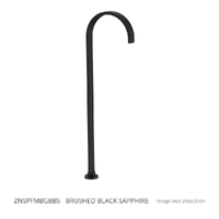 Zenith Fixed Floor Mount Spout - Gooseneck - Brushed Black Sapphire