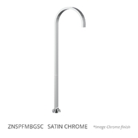 Zenith Fixed Floor Mount Spout - Gooseneck - Satin Chrome