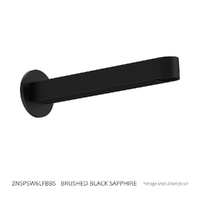 Zenith Wall Outlet 200Mm- Basin/Sink - Round Plate Brushed Black Sapphire (Lf)