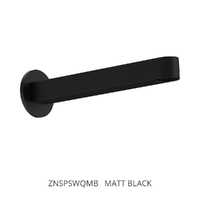 Zenith Square Profile 200Mm Outlet - Bath - Round Plate Matt Black