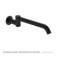 Zenith Swivel Wall Outlet 320Mm - Basin/Sink - Round Plate 4 Star Brushed Black Sapphire (Lf)
