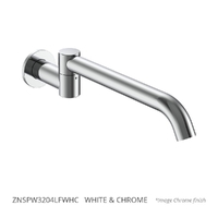 Zenith Swivel Wall Outlet 320Mm - Basin/Sink - Round Plate 4 Star  White &amp; Chrome (Lf)