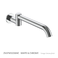 Zenith Swivel Wall Outlet 320Mm - Bath - Round Plate  White &amp; Chrome