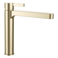 Zenith Swivel Sink Mixer - Pillar Style - 4 Star Brushed Gold (Lf)