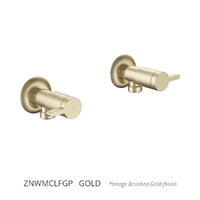 Zenith Washing Machine Cocks - Pair - 1/4 Turn Ceramic Gold