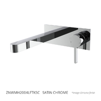 Zenith Horizontal Wall Mixer Set - Basin/Sink - 4 Star Satin Chrome Trim Kit (Lf)