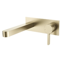 Zenith Horizontal Wall Mixer Set - Basin/Sink - 6 Star  Brushed Gold Trim Kit (Lf)