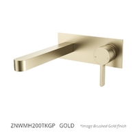 Zenith Horizontal Wall Mixer Set - Bath Gold Trim Kit