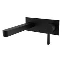 Zenith Horizontal Wall Mixer Set - Bath Matt Black Trim Kit