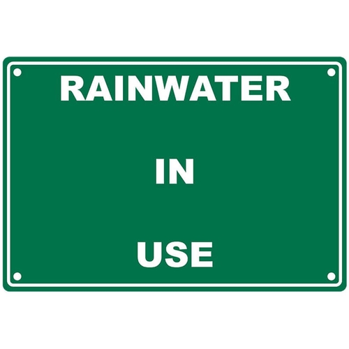 220mm X 150mm Rainwater Sign Green 