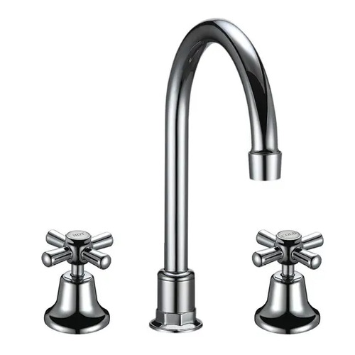 Whitehall Chrome Plated Hob Sink Set Gooseneck Anti Vandal