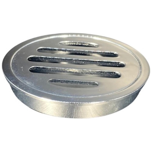 Stubby Floor Grate Chr-Brass Rd 80mm