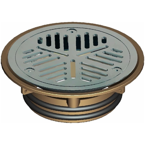 Vinyl Floor Wst Chr Grate Brass 100mm