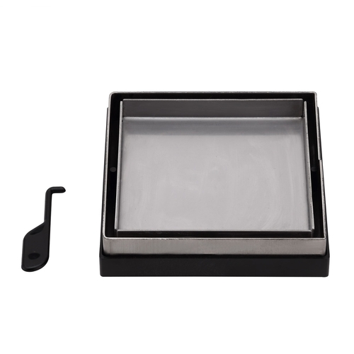 127mm x 100mm FLOOR DRAIN TILE INSET S/S