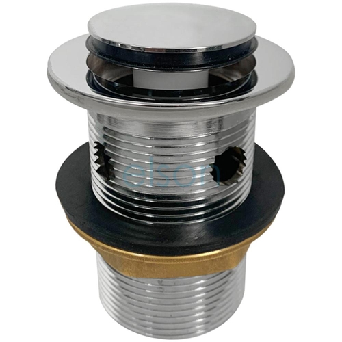 elson EZI-CLEAN OVER FLOW POP-UP PLUG & WASTE 40mm x 80mm BRASS CP