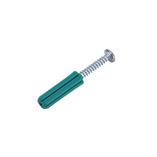35mm GREEN PLUG WITH SELF TAPPING SCREW (100 PER PKT)