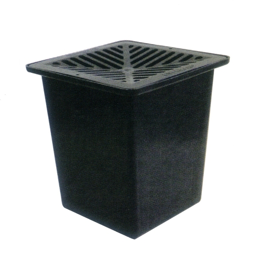 250mm RAINWATER PIT WITH BLACK POLYMER GRATE