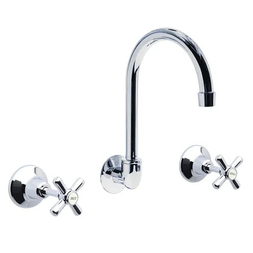 Whitehall Chrome Plated Wall Sink Set Anti Vndl Jumper Valve