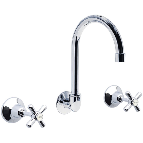 Whitehall Chrome Plated Wall Sink Set Anti Vndl Jumper Valve