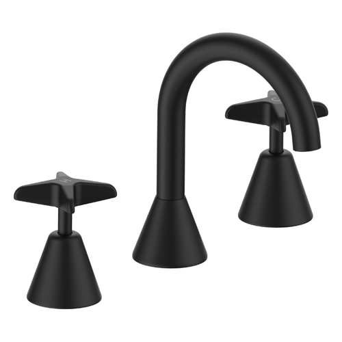 Aurora Star Basin Set - Fixed Spout - 4 Star - Jumper Valve Matt Black (Lf)
