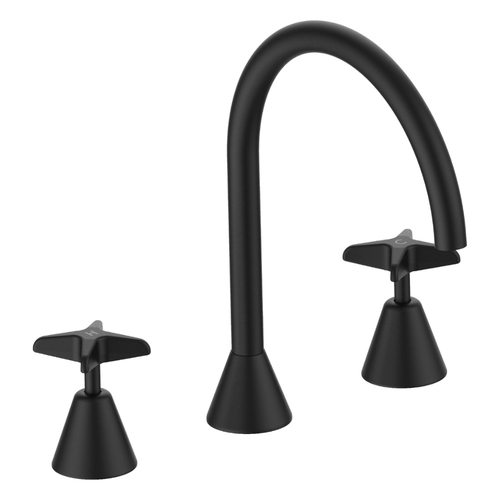 Aurora Star Hob Spa Set - Jumper Valve Matt Black