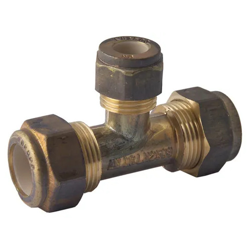 20C X 20C X 15C Nylon Compression Tee Triple Reducing Brass 
