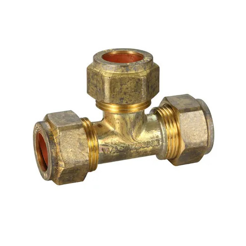 20C X 20C X 20C Copper Compression Tee Brass 