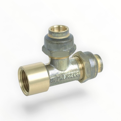15mm FI X 15mm FL X (15mm FL Centre) Flared Compression Tee Brass
