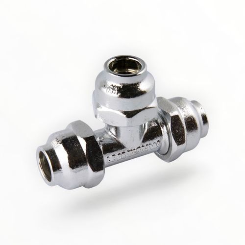 Flared Compression Tee Chrome Plated 15C X 15C X 15C LF