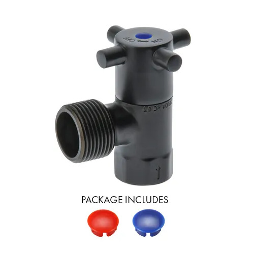 Washing Machine Stop Capstan Matte Black 1/4 Turn Ceramic Di