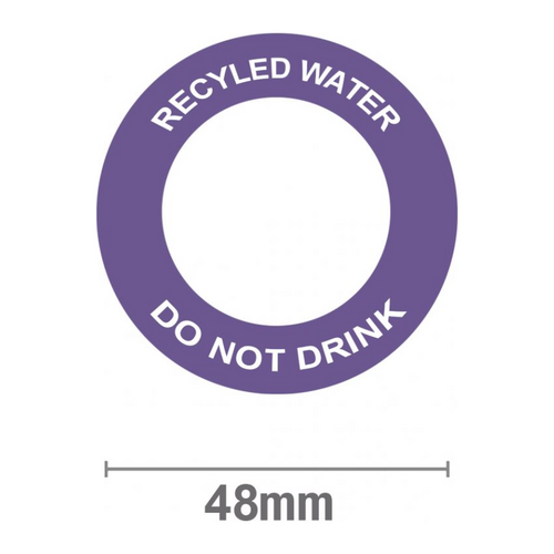 Recycled Water Do Not Drink White on Lilac Label