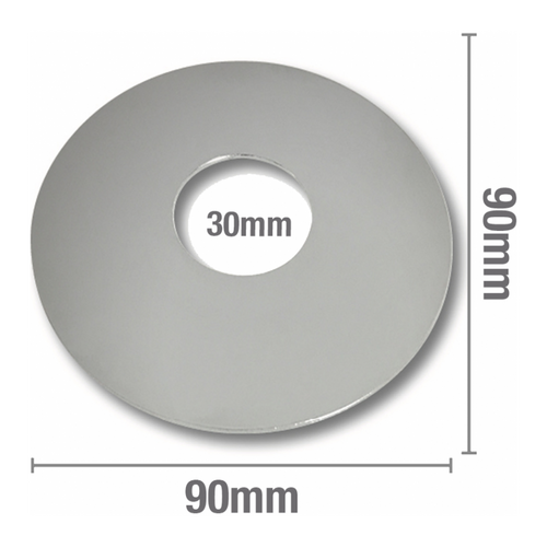 Tilers Boo Boo Cover Plate Brass Chrome Plated 30mm I.D.