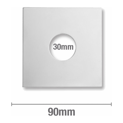 Tilers Boo Boo Cover Plate Brass Chrome Plated 30mm I.D. (Square)