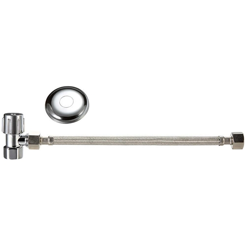  Mini Cistern Stop Kit Chrome Plated With Flex Hose 300mm 