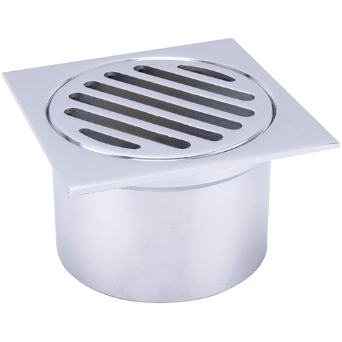 Floor Grate Leak Control Square Chrome Plated 80mm