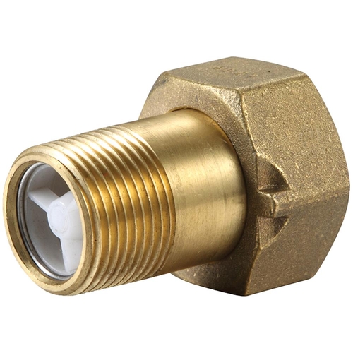 Meter Coupling Brass 25FI X 20MI BSP With Check Valve