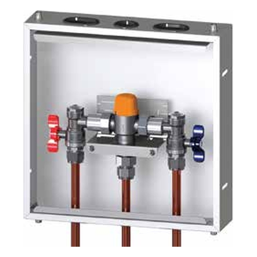 HP Tempering Valve Plumbed In Stainless Steel Recessed Box Lead Free AVG