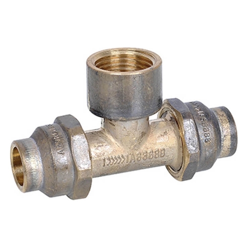 Tee Brass Flared Compression Double Union