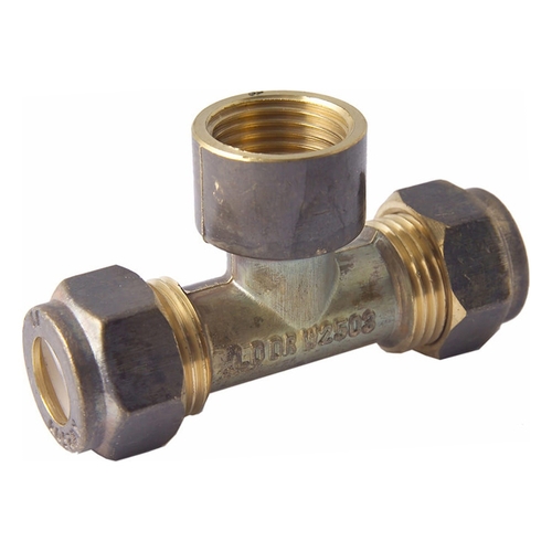 Tee Brass Nylon Compression Double Union